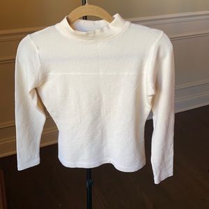 Evergreen merino wool mock neck sweater